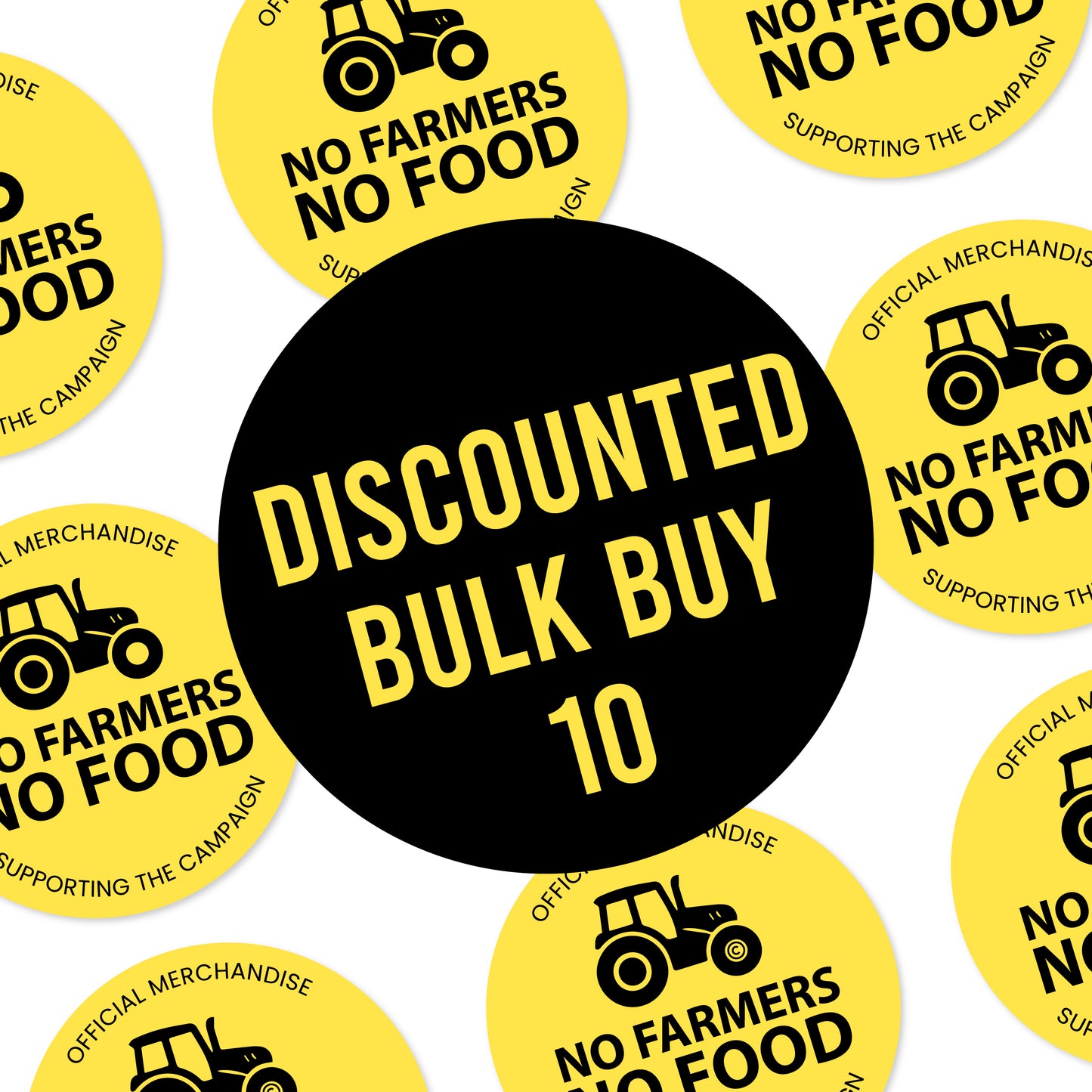No Farmers No Food 75mm self adhesive sticker bulk buy 10 offer