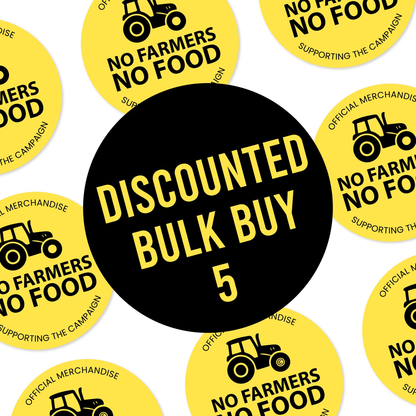 No Farmers No Food 75mm self adhesive sticker bulk buy 5 offer