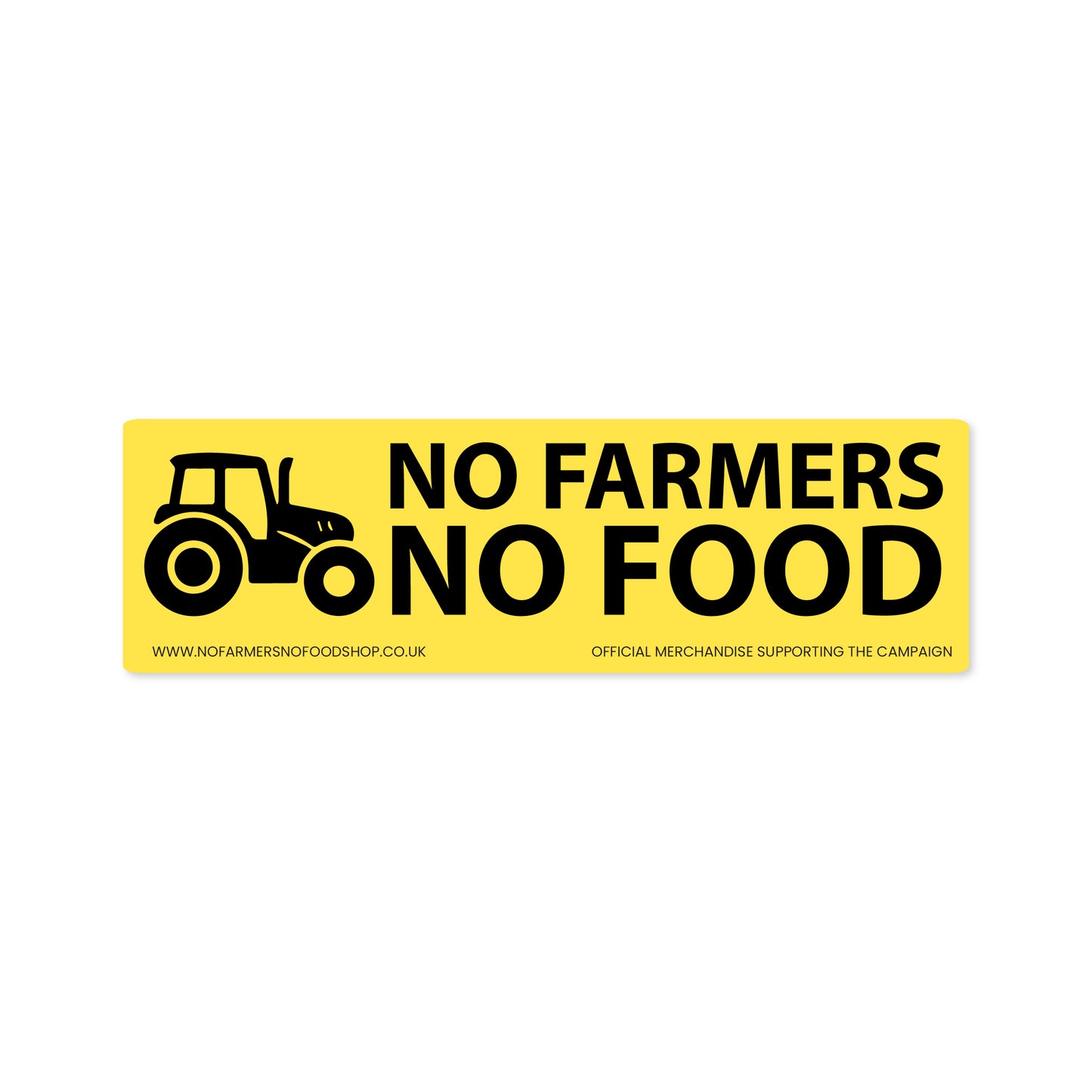 No Farmers No Food 210mm by 65mm self adhesive sticker