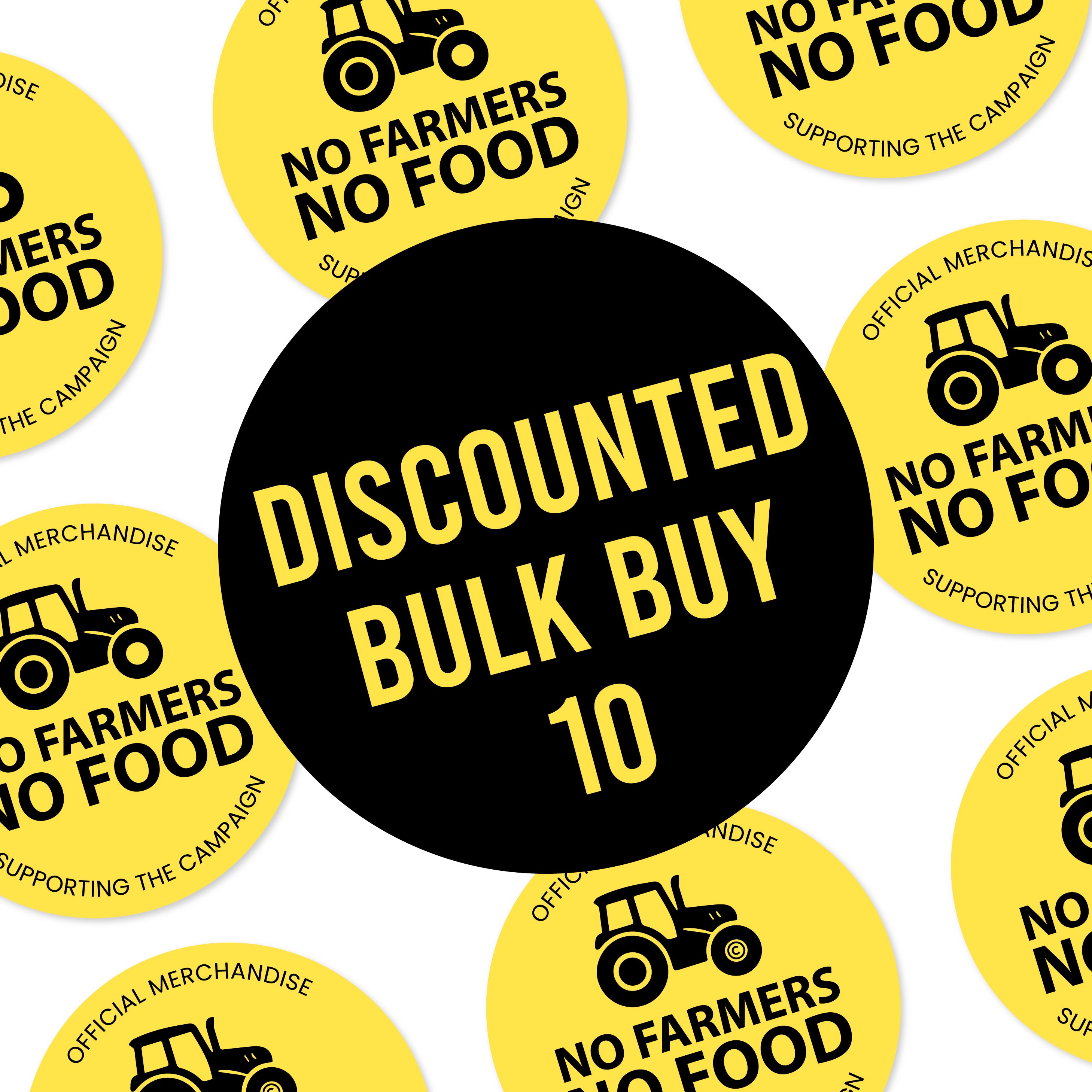 No Rice Sticker No Farmers No Food 75mm Black on Yellow Stickers BULK BUY 10 – No ...